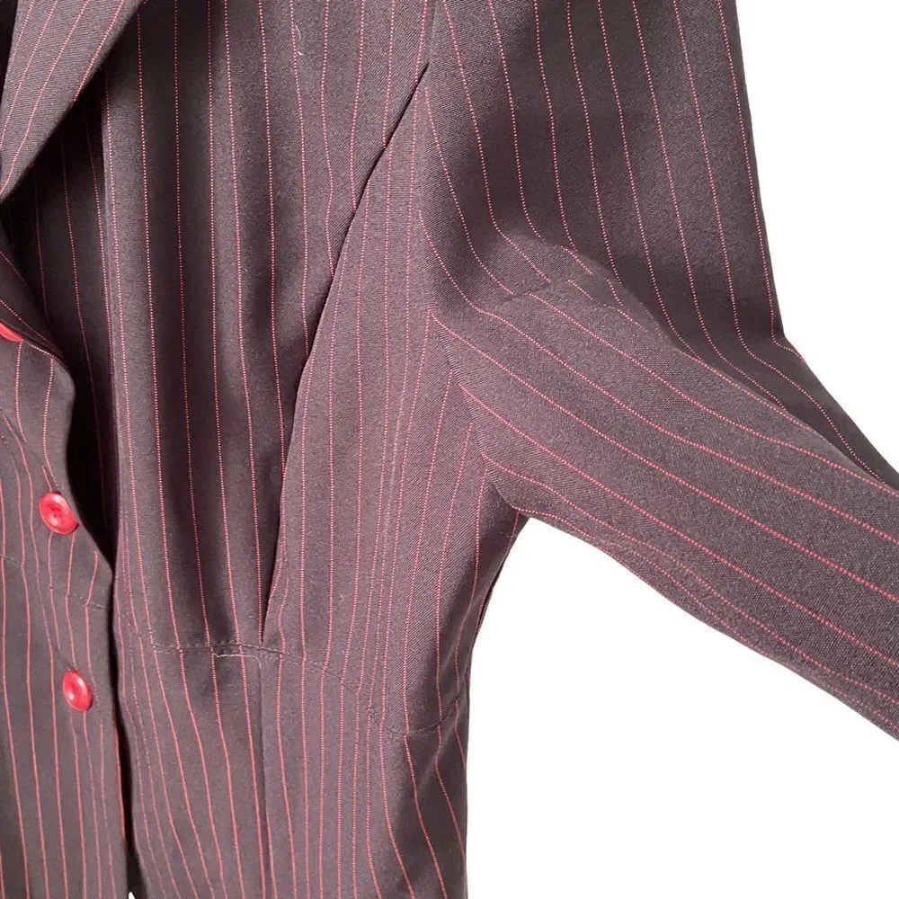 Vintage S.L. Fashions Made in USA Stripped Blazer in Size 16